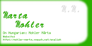 marta mohler business card